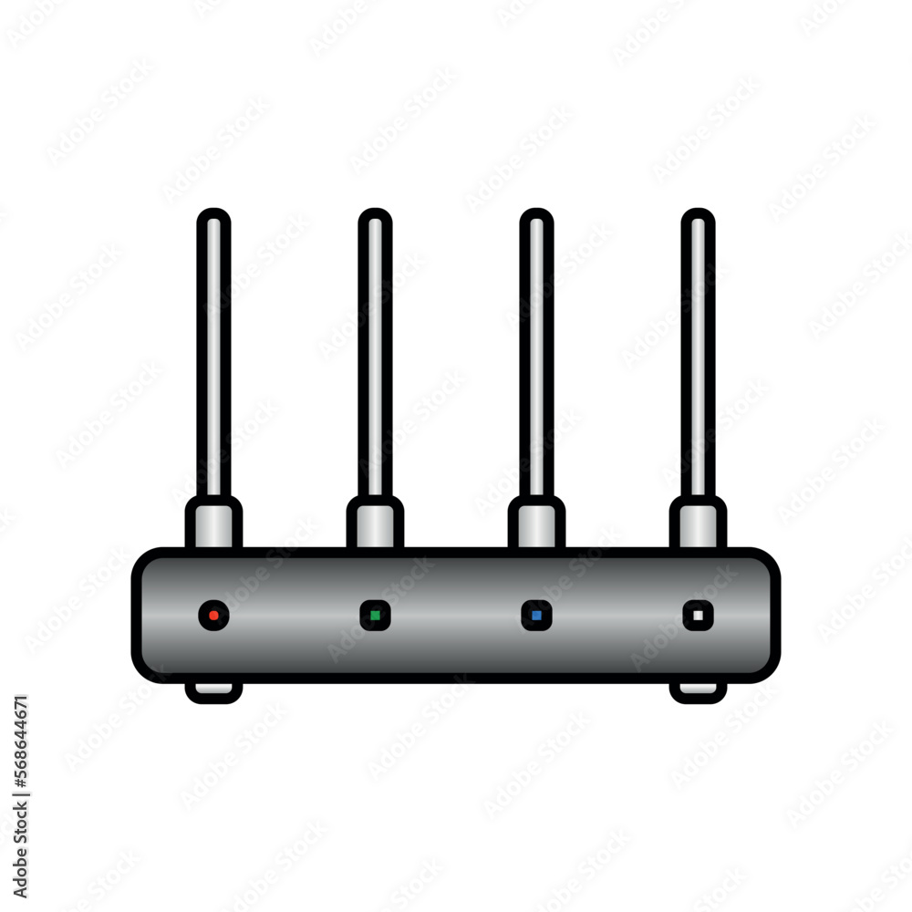 Router icon on white. Router icon on white.