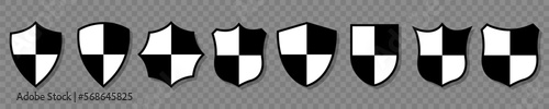 Shield icon set. Collection of security shield icons. Vector in flat design