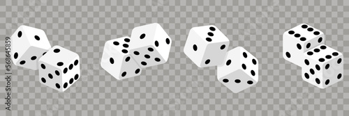 Dice collection. Game dice in isometric design. Vector 3d icon photo