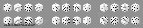 Dice collection. Game dice in isometric design. Vector 3d icon photo