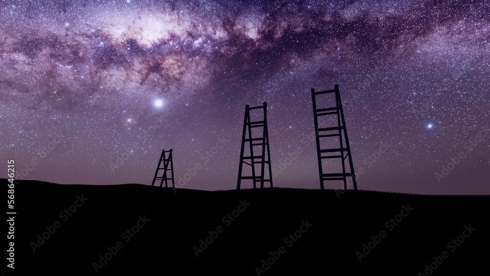 silhouette of a ladder