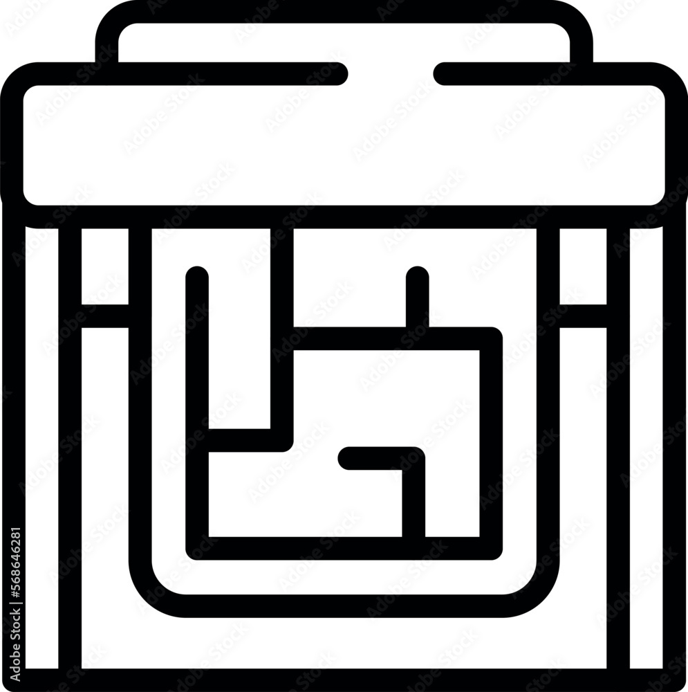 Data plotter icon outline vector. Printer machine. Offset copy Data plotter icon outline vector. Printer machine. Offset copy