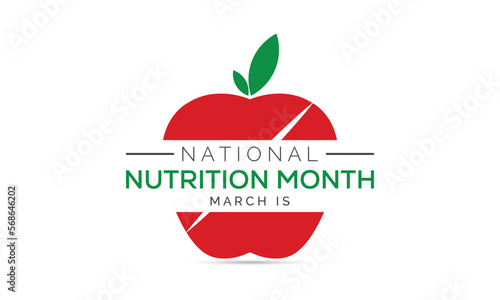National Nutrition month is observed every year in March .Vector illustration on the theme of National Nutrition Month of March
