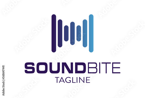 Modern concept music logo with sound wave aesthetic, equalizer sound wave concept logo 