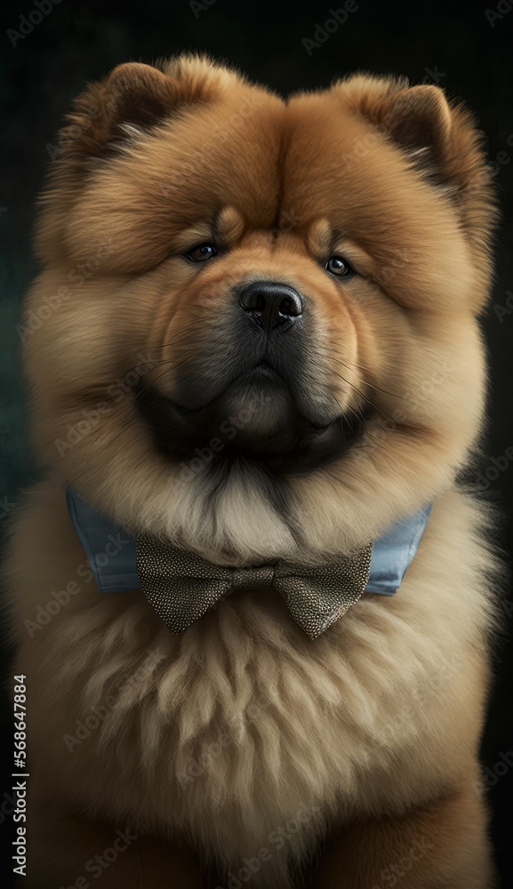 Stylish Humanoid Gentleman Dog in a Formal Well-Made Bow Tie at a Business Dance Party Ball Celebration - Realistic Portrait Illustration Art Showcasing Cute and Cool Chow Chow (generative AI) Stylish Humanoid Gentleman Dog in a Formal Well-Made Bow Tie at a Business Dance Party Ball Celebration - Realistic Portrait Illustration Art Showcasing Cute and Cool Chow Chow (generative AI)