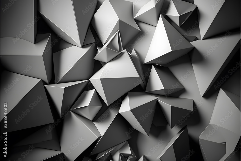 Fototapeta premium Grey geometrical shapes background made with Generative AI