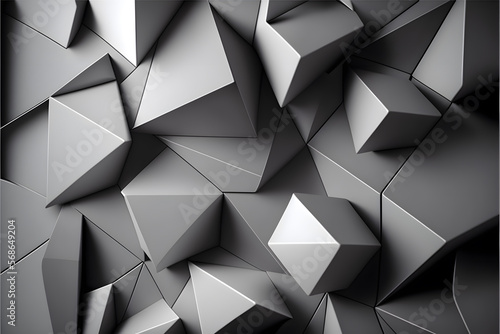 Grey geometrical shapes background made with Generative AI