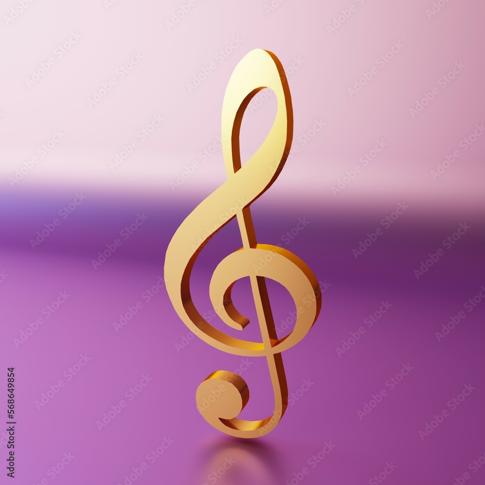 Fototapeta premium golden clef, treble clef, musical theme, golden treble