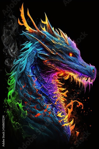 Colored dragon illustration