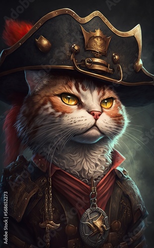Pirate cat portrait