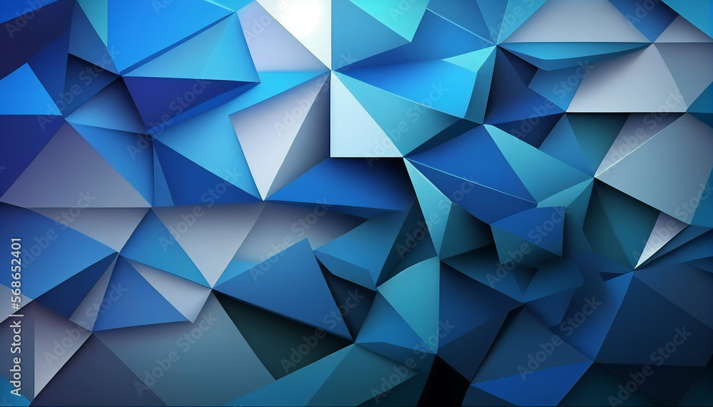 Blue 3d technology abstract background for presentation design. Futuristic Particles for business, Science and technology background. Generative AI. 