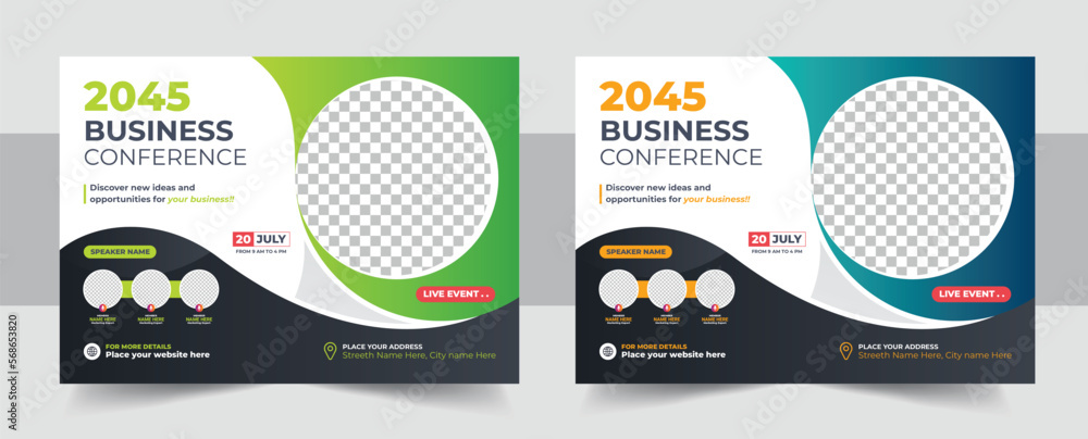 Business webinar invitation design, Webinar and business conference social media banner template, Online live webinar banner invitation template, Business conference flyer Business webinar invitation design, Webinar and business conference social media banner template, Online live webinar banner invitation template, Business conference flyer
