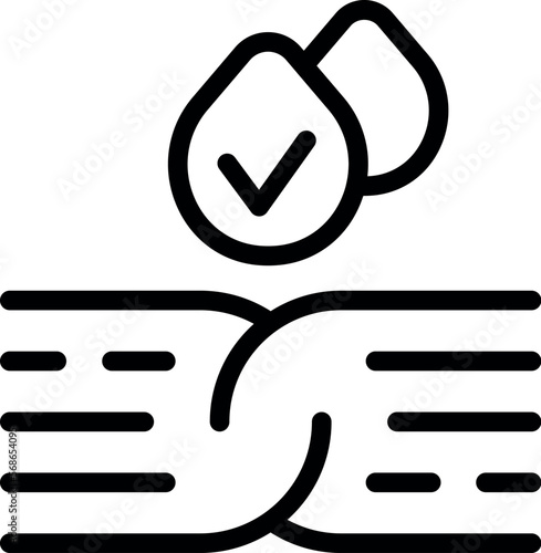 Natural dye drop icon outline vector. Eco label. Water cosmetic