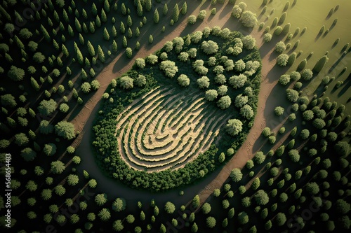 Human Fingerprint: Deforestation from a Top View. Photo AI