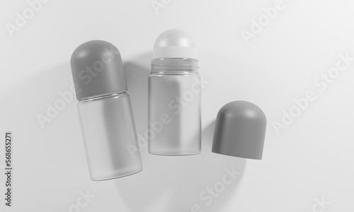 illustration 3d render deodorant bottle mockup design. Fake deodorant bottles. Deodorant packaging. Deodorant isolate on white background.