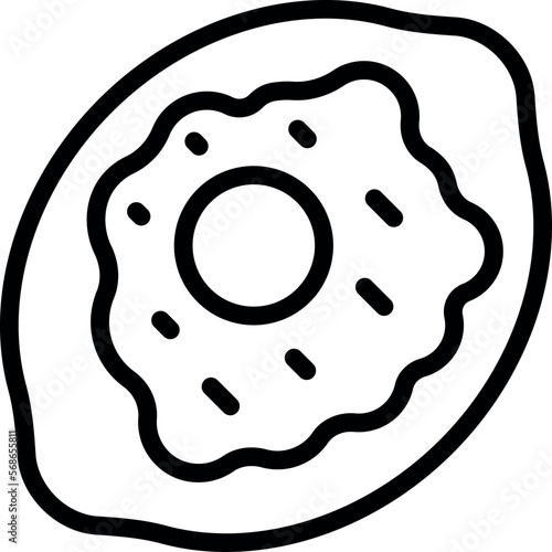 Khachapuri dish icon outline vector. Egg meal. Adjara meal
