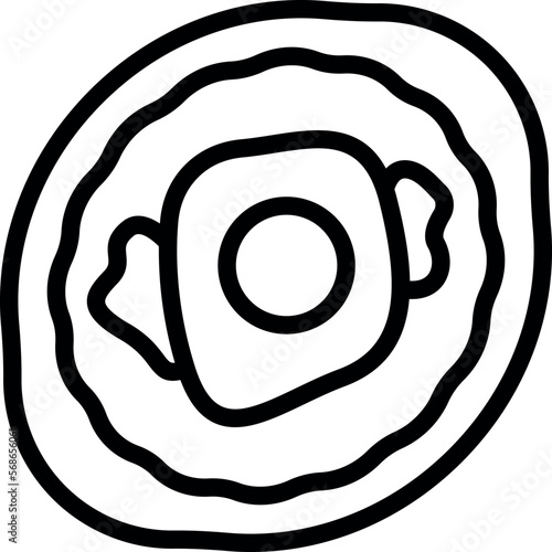 Caucasian khachapuri icon outline vector. Food egg. Meal dish