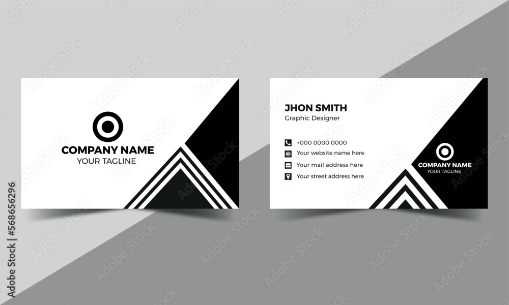 black and white business card Stock Vector