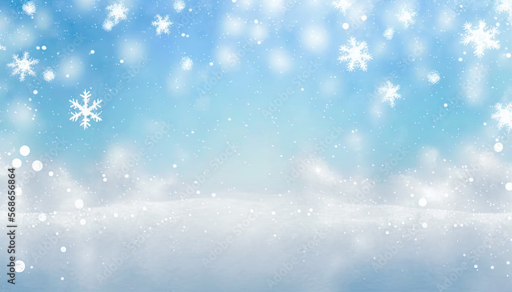 Snow background 4k, beautiful texture with snowflakes. Generative AI