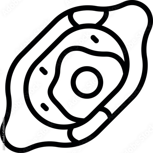 Khachapuri icon outline vector. Food cooking. Breakfast egg