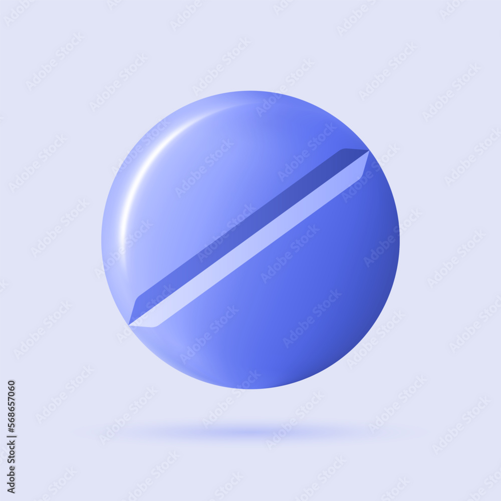 3d pill icon. Antidepressant or contraceptive concept. Realistic medical sign. Healthcare element for mobile concepts and web apps. Modern vector illustration in cartoon style. 3d pill icon. Antidepressant or contraceptive concept. Realistic medical sign. Healthcare element for mobile concepts and web apps. Modern vector illustration in cartoon style.