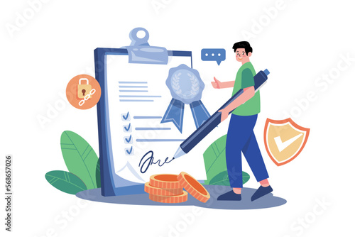 Smart Contract Illustration concept on white background
