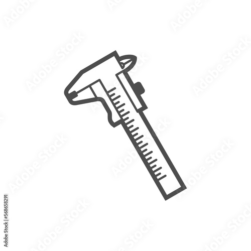 Caliper, vector construction and repair tool icon
