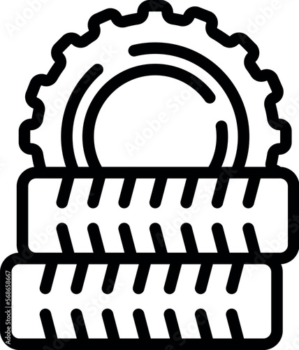 Paintball tires icon outline vector. Ball gun. Game mask