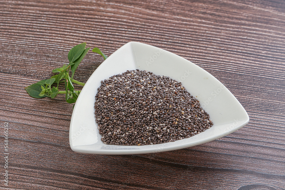 Dietary chia seeds in the bowl Dietary chia seeds in the bowl