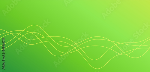 Green background eco flow line wave vector for bio energy gradient simple banner image, wavy curve digital stripe swirl backdrop for nature power tech pattern, smooth halftone frame graphic cover © vladwel