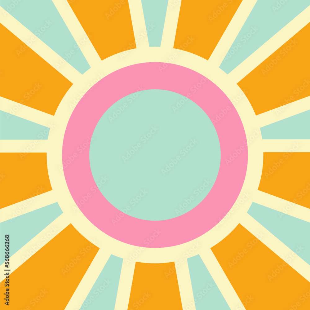 Groovy Sun Background Retro 70s Style. Cute Abstract Vintage Texture Wallpaper. Hippie Wavy Vector Background. Colorful Fun Stripes in Retro 1970s Trendy Banner Design. Psychedelic Graphic Print 1960s Groovy Sun Background Retro 70s Style. Cute Abstract Vintage Texture Wallpaper. Hippie Wavy Vector Background. Colorful Fun Stripes in Retro 1970s Trendy Banner Design. Psychedelic Graphic Print 1960s