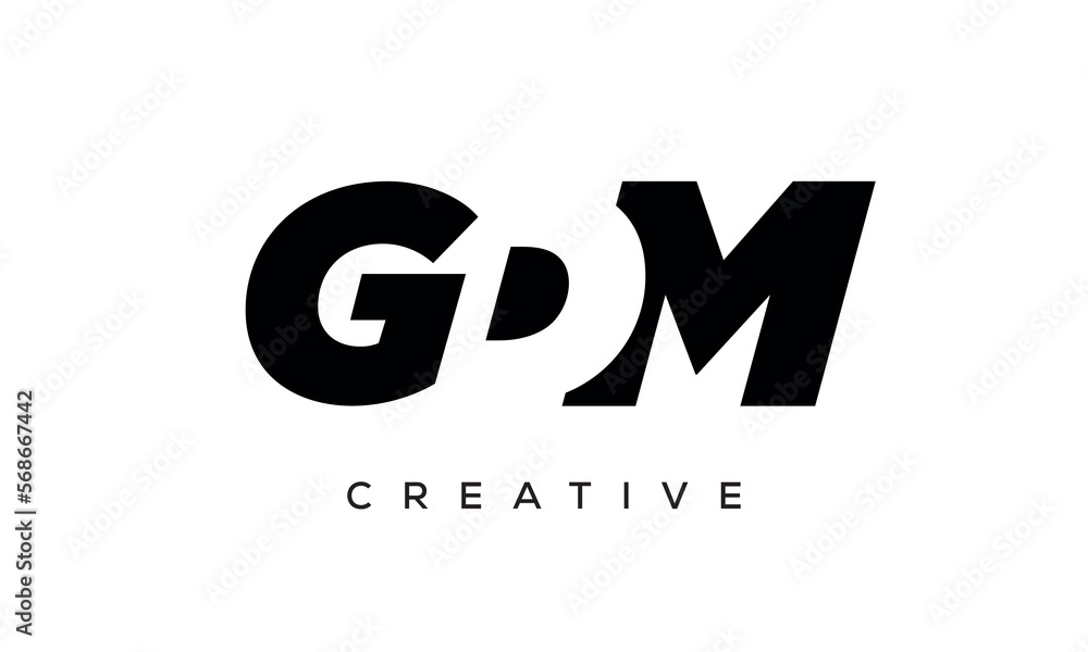 GDM letters negative space logo design. creative typography monogram vector GDM letters negative space logo design. creative typography monogram vector
