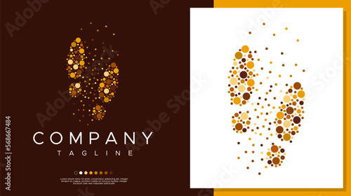 Abstract circle decorative Foot step logo design