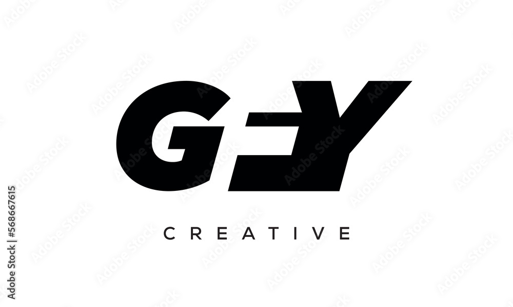 GFY letters negative space logo design. creative typography monogram vector GFY letters negative space logo design. creative typography monogram vector