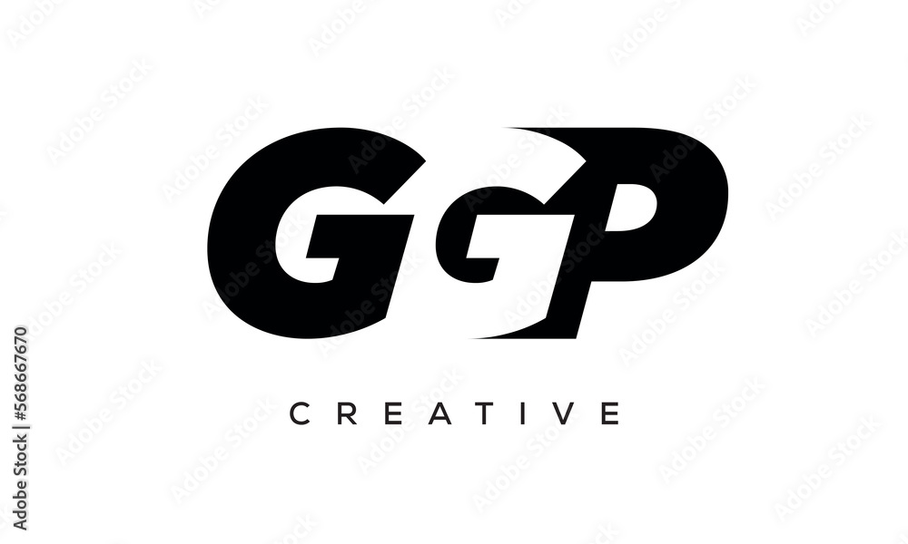 GGP letters negative space logo design. creative typography monogram vector GGP letters negative space logo design. creative typography monogram vector