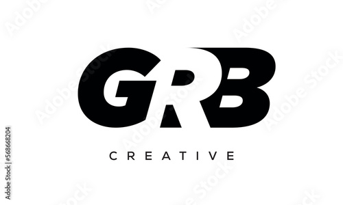 GRB letters negative space logo design. creative typography monogram vector