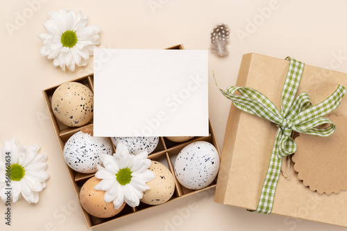 Easter eggs and flowers