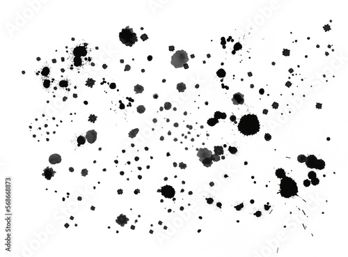 Ink Splatter Black PNG Watercolor Splash Texture Background