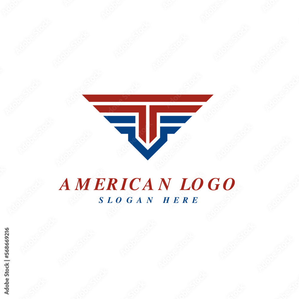 American wings emblem badge logo design American wings emblem badge logo design