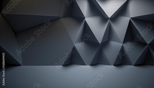 Original widescreen background image in minimalistic design with geometric shapes of light and shadow  grey-blue texture