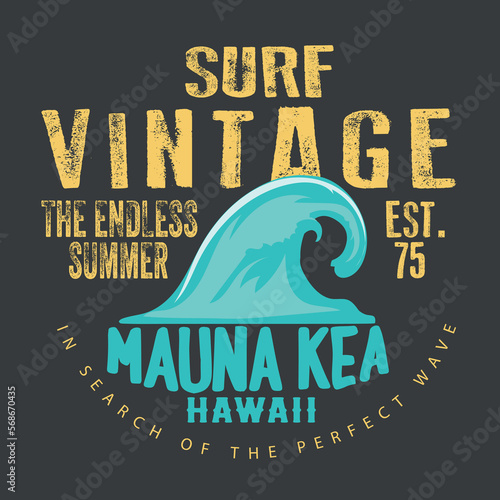 vector surf and paradise and wave illustration print 
