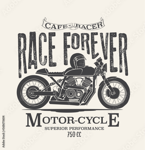 motorcycle garage badge with the dirty texture