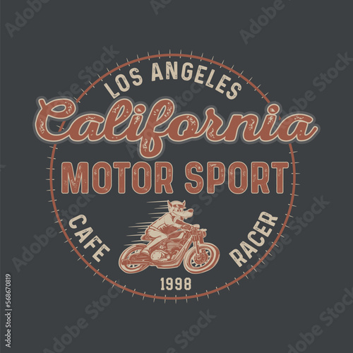 motorcycle garage badge with the dirty texture