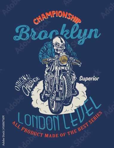 motorcycle garage badge with the dirty texture