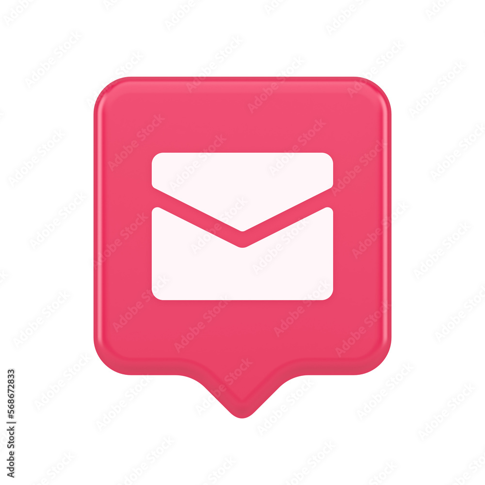 Newsletter inbox chat message button remotely communication digital notification 3d speech bubble icon Newsletter inbox chat message button remotely communication digital notification 3d speech bubble icon