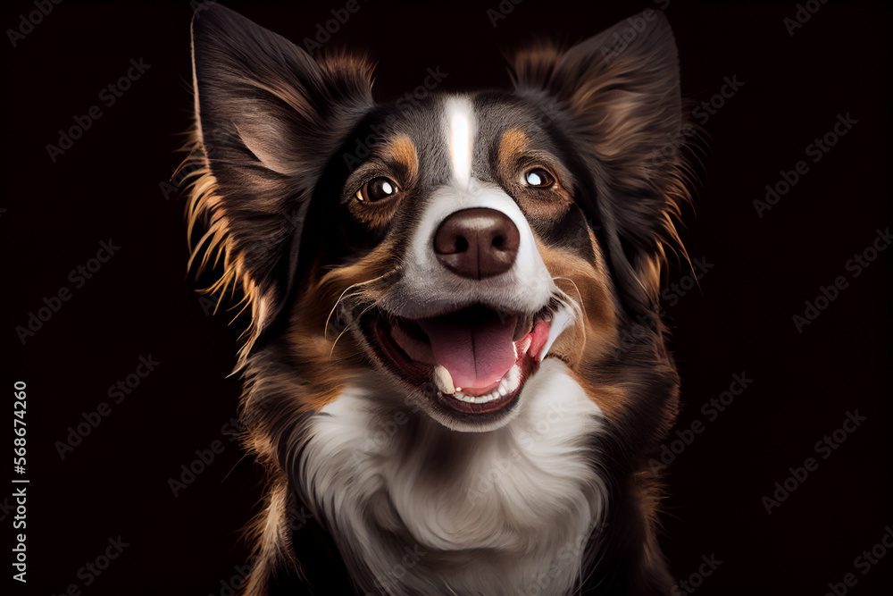 Portrait of a smiling dog. generative ai