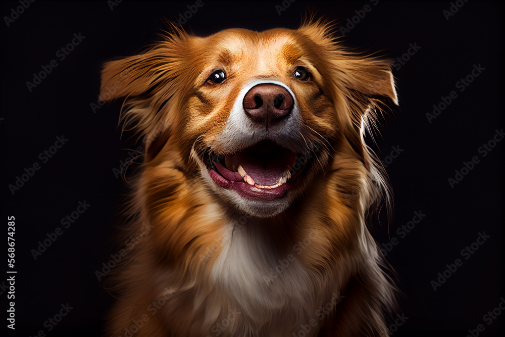 Portrait of a smiling dog. generative ai Portrait of a smiling dog. generative ai