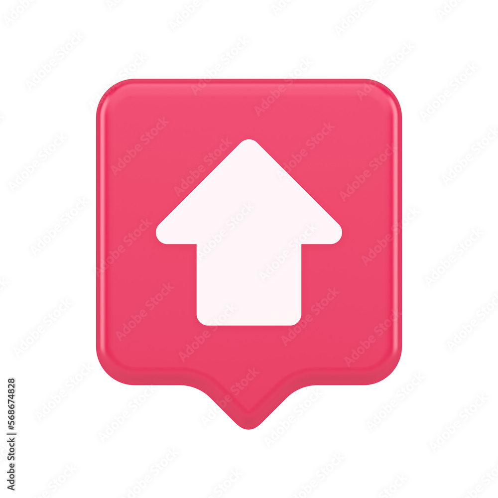 Arrow up button directional pointer cyberspace cursor 3d realistic speech bubble icon Arrow up button directional pointer cyberspace cursor 3d realistic speech bubble icon