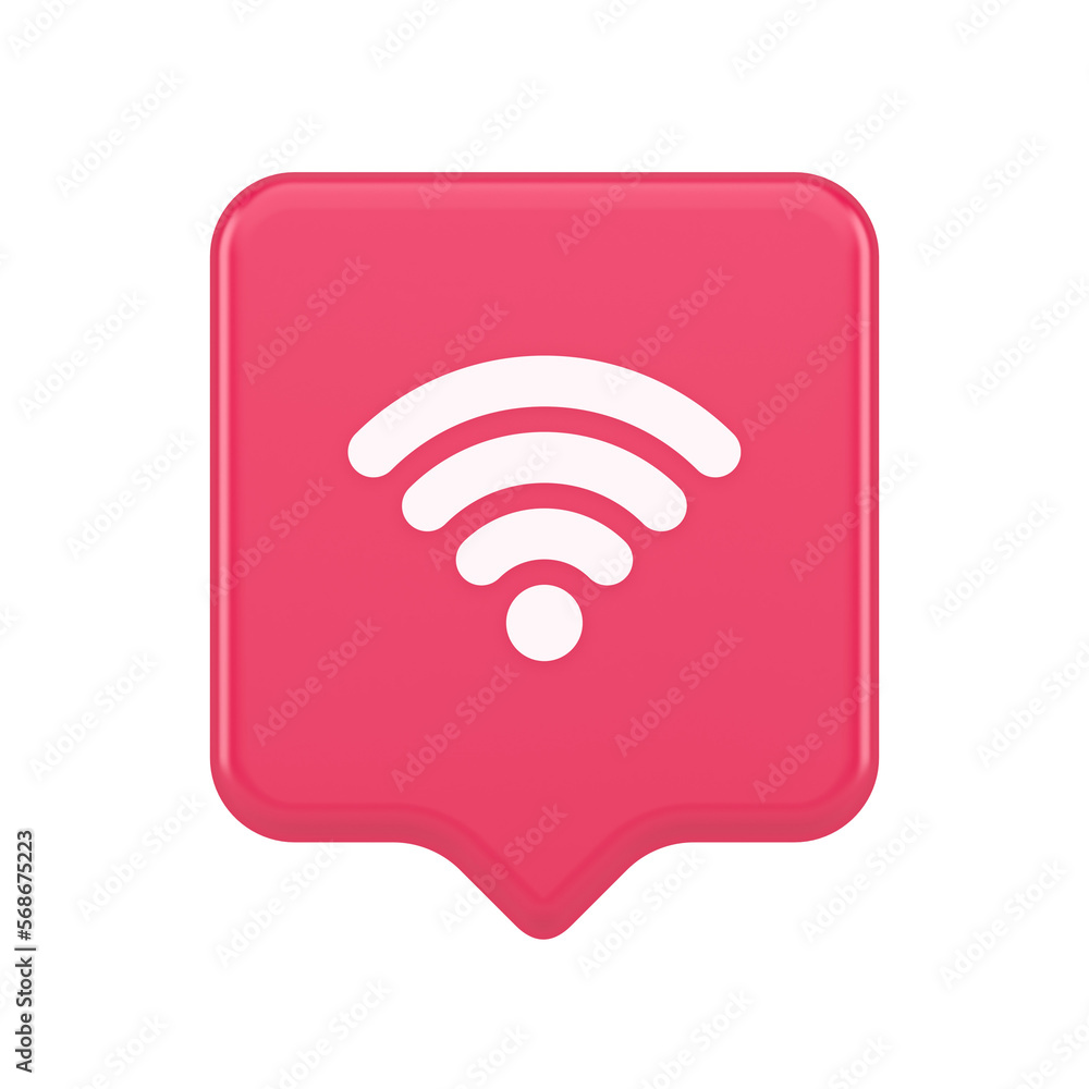 Wi fi internet connection button high speed wireless cyberspace digital network 3d speech bubble icon Wi fi internet connection button high speed wireless cyberspace digital network 3d speech bubble icon