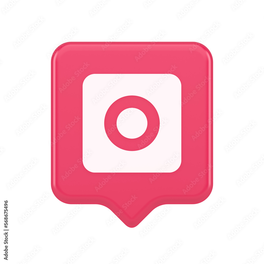 Camera photo video shooting button multimedia content creation web application 3d speech bubble icon Camera photo video shooting button multimedia content creation web application 3d speech bubble icon